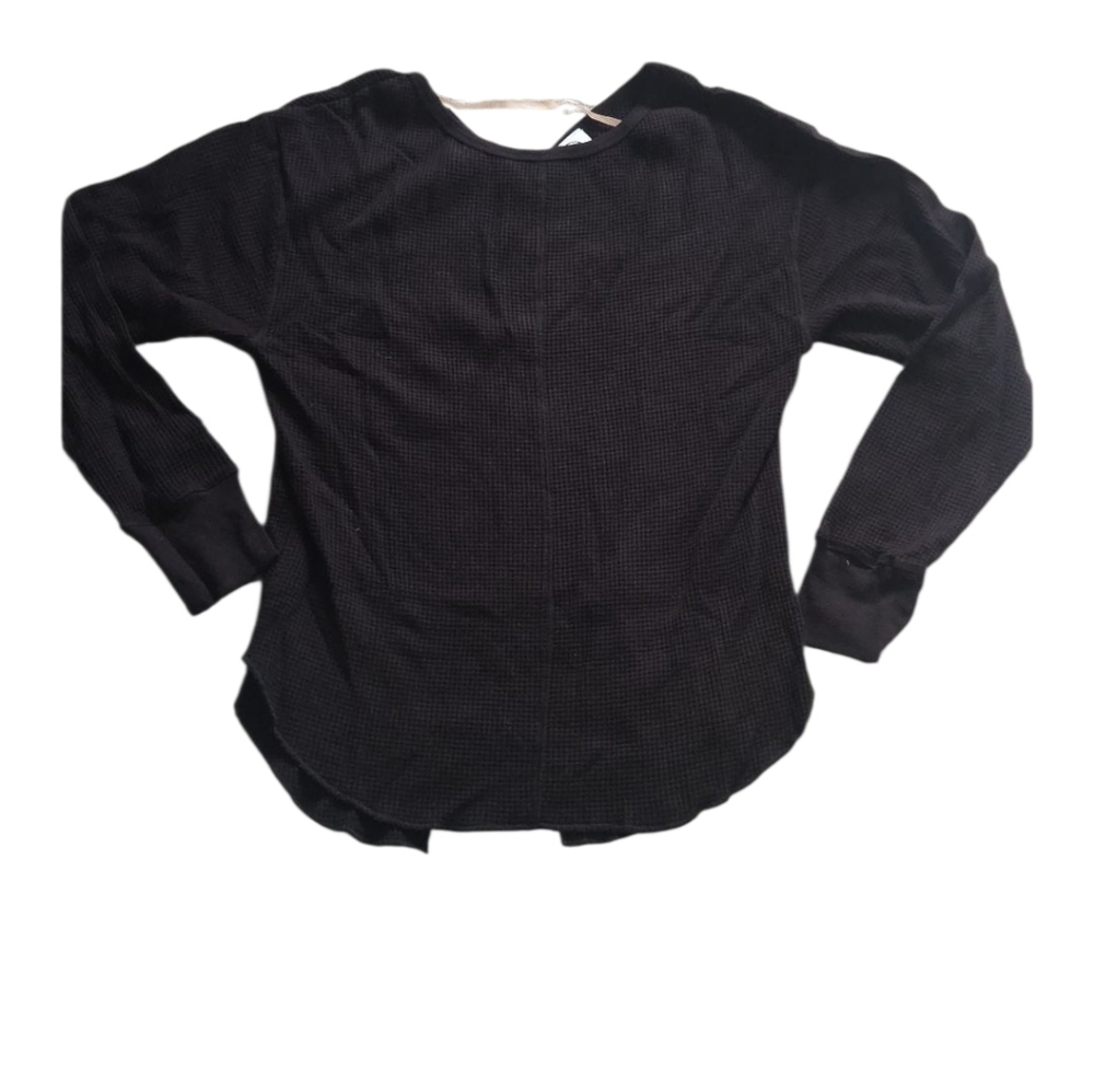 SAGE Collective Black Waffle Knit Shirt Size S